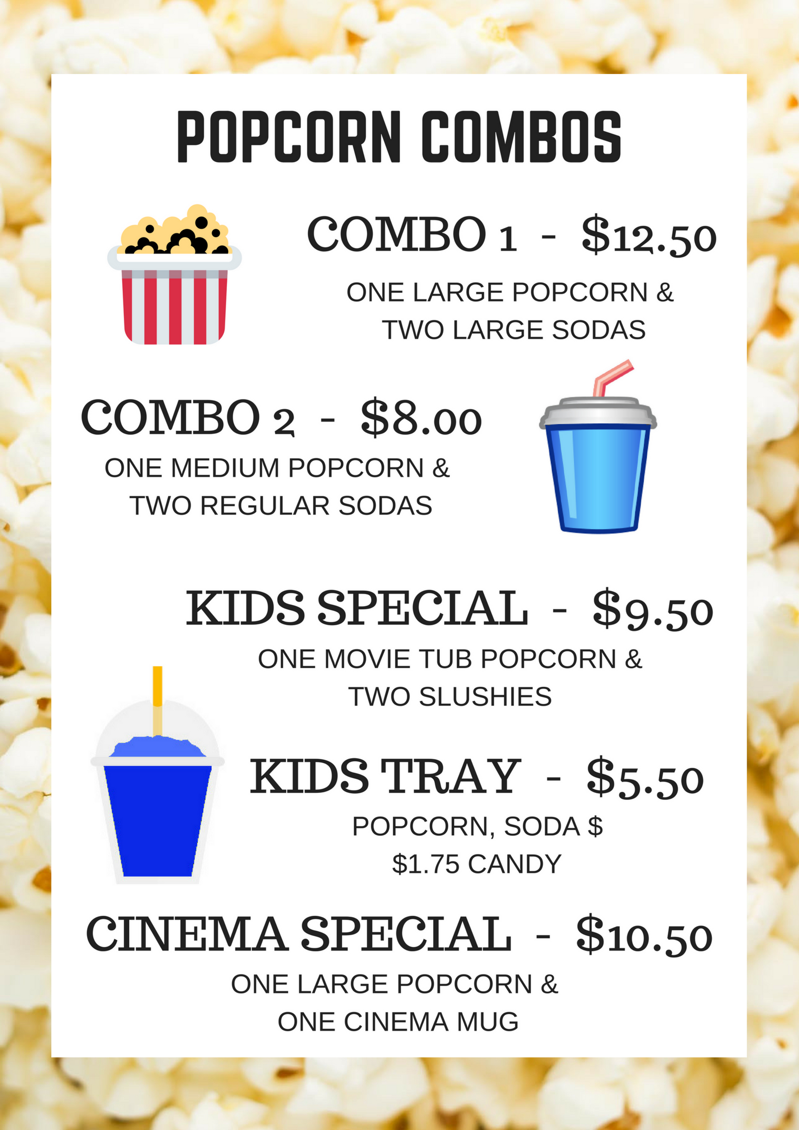 Shawano Cinema IV & Moonlight Outdoor - Concession Menu